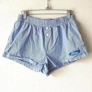 Ford Blue Pinstriped Women's Pajamas Boxer Shorts Small